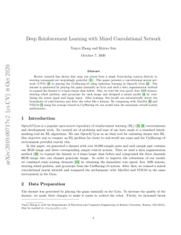 Deep Reinforcement Learning with Mixed Convolutional Network