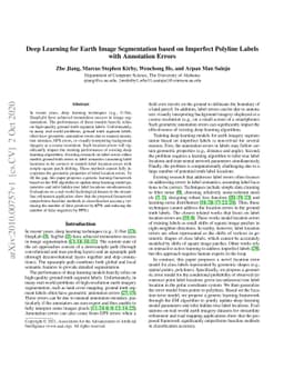 Deep Learning for Earth Image Segmentation based on Imperfect Polyline
  Labels with Annotation Errors