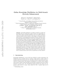 Online Knowledge Distillation via Multi-branch Diversity Enhancement