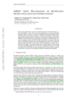 JAKET: Joint Pre-training of Knowledge Graph and Language Understanding