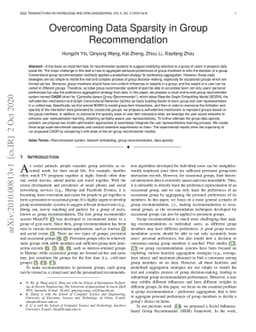 Overcoming Data Sparsity in Group Recommendation