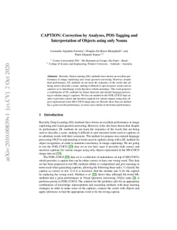 CAPTION: Correction by Analyses, POS-Tagging and Interpretation of
  Objects using only Nouns