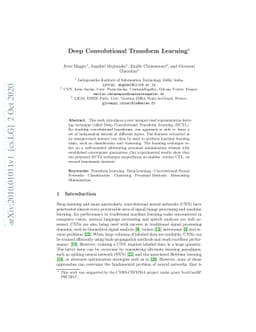 Deep Convolutional Transform Learning -- Extended version
