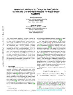 Numerical Methods to Compute the Coriolis Matrix and Christoffel Symbols
  for Rigid-Body Systems