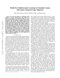 Model-Free Reinforcement Learning for Stochastic Games with Linear
  Temporal Logic Objectives