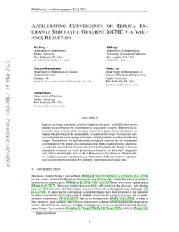 Accelerating Convergence of Replica Exchange Stochastic Gradient MCMC
  via Variance Reduction