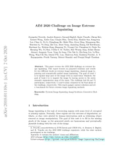 AIM 2020 Challenge on Image Extreme Inpainting