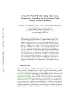 Semantics-Guided Clustering with Deep Progressive Learning for
  Semi-Supervised Person Re-identification