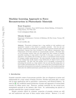 Machine learning approach to force reconstruction in photoelastic
  materials