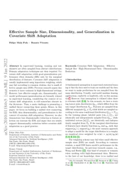 Effective Sample Size, Dimensionality, and Generalization in Covariate
  Shift Adaptation