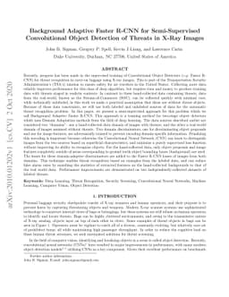 Background Adaptive Faster R-CNN for Semi-Supervised Convolutional
  Object Detection of Threats in X-Ray Images