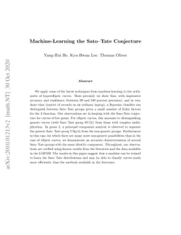 Machine-Learning the Sato--Tate Conjecture