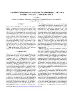 Generating the Cloud Motion Winds Field from Satellite Cloud Imagery
  Using Deep Learning Approach