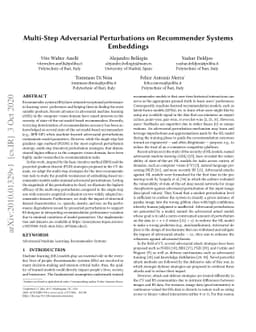 Multi-Step Adversarial Perturbations on Recommender Systems Embeddings