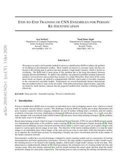 End-to-End Training of CNN Ensembles for Person Re-Identification