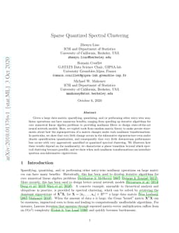 Sparse Quantized Spectral Clustering