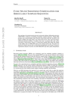 Cubic Spline Smoothing Compensation for Irregularly Sampled Sequences