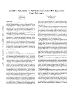 DuoBFT: Resilience vs. Performance Trade-off in Byzantine Fault
  Tolerance