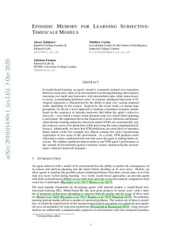 Episodic Memory for Learning Subjective-Timescale Models