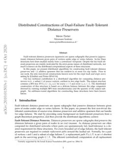 Distributed Constructions of Dual-Failure Fault-Tolerant Distance
  Preservers