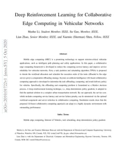 Deep Reinforcement Learning for Collaborative Edge Computing in
  Vehicular Networks
