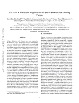 UNIFUZZ: A Holistic and Pragmatic Metrics-Driven Platform for Evaluating
  Fuzzers