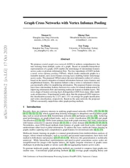 Graph Cross Networks with Vertex Infomax Pooling