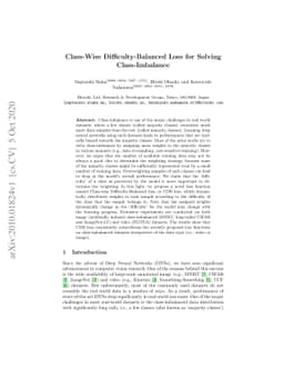 Class-Wise Difficulty-Balanced Loss for Solving Class-Imbalance