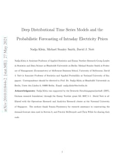 Deep Distributional Time Series Models and the Probabilistic Forecasting
  of Intraday Electricity Prices
