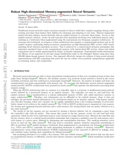Robust High-dimensional Memory-augmented Neural Networks