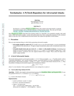 Torchattacks: A PyTorch Repository for Adversarial Attacks