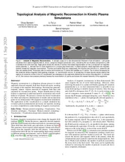 Topological Analysis of Magnetic Reconnection in Kinetic Plasma
  Simulations