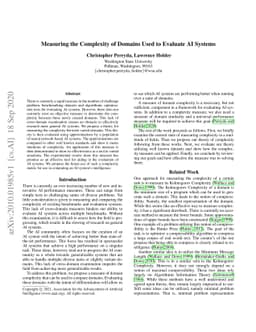 Measuring the Complexity of Domains Used to Evaluate AI Systems