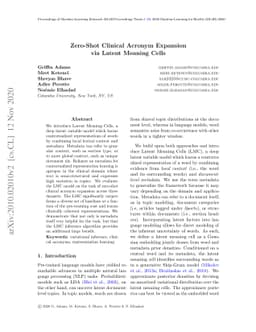 Zero-Shot Clinical Acronym Expansion via Latent Meaning Cells