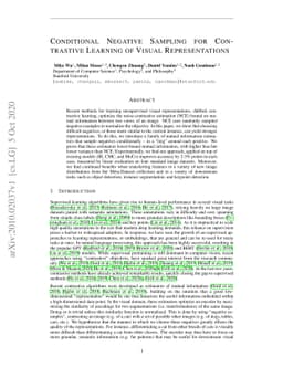 Conditional Negative Sampling for Contrastive Learning of Visual
  Representations