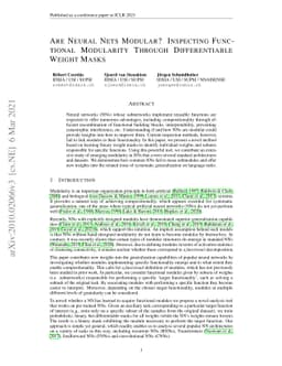 Are Neural Nets Modular? Inspecting Functional Modularity Through
  Differentiable Weight Masks