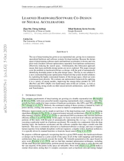 Learned Hardware/Software Co-Design of Neural Accelerators