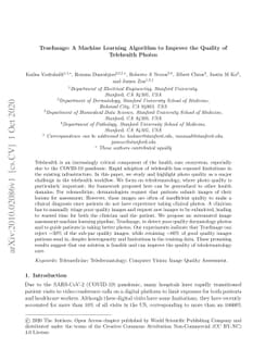 TrueImage: A Machine Learning Algorithm to Improve the Quality of
  Telehealth Photos