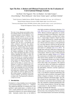 Spot The Bot: A Robust and Efficient Framework for the Evaluation of
  Conversational Dialogue Systems
