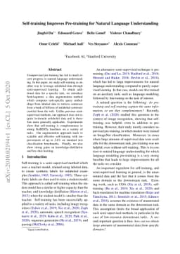 Self-training Improves Pre-training for Natural Language Understanding