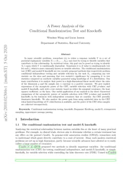 A Power Analysis of the Conditional Randomization Test and Knockoffs