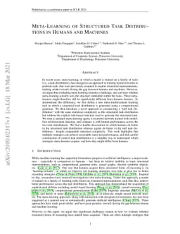 Meta-Learning of Structured Task Distributions in Humans and Machines