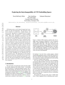 Exploring the Interchangeability of CNN Embedding Spaces
