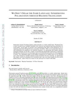 We Don't Speak the Same Language: Interpreting Polarization through
  Machine Translation