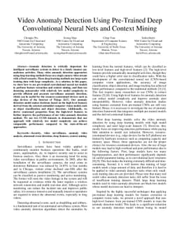 Video Anomaly Detection Using Pre-Trained Deep Convolutional Neural Nets
  and Context Mining