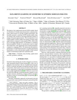 Data-Driven Learning of Geometric Scattering Networks