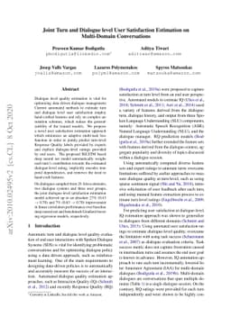 Joint Turn and Dialogue level User Satisfaction Estimation on
  Multi-Domain Conversations