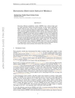 Denoising Diffusion Implicit Models