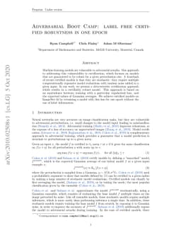 Adversarial Boot Camp: label free certified robustness in one epoch