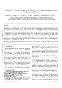 Training Deep Neural Networks for Wireless Sensor Networks Using Loosely
  and Weakly Labeled Images